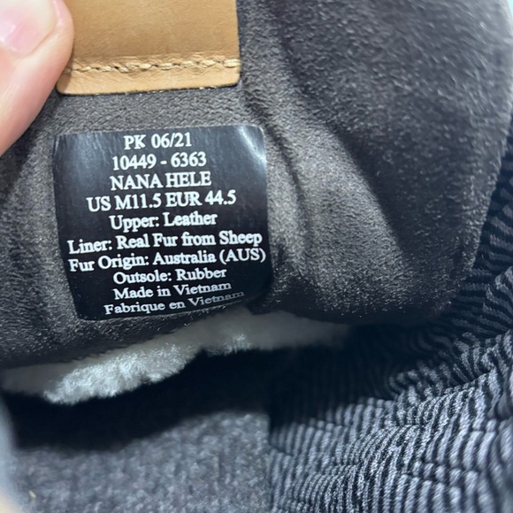 Olukai Nana Hele Men’s Shoes Brown Leather Shearling Sz 11.5 Outdoor Beach - Picture 8 of 9